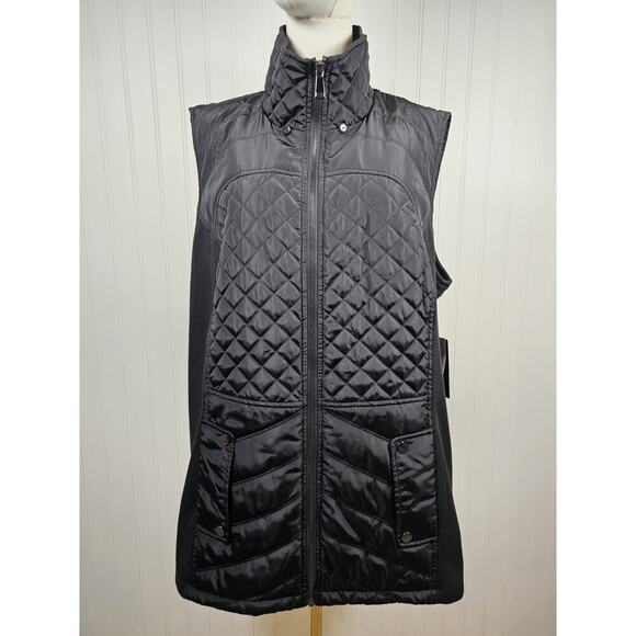Sebby Jackets & Blazers - Sebby Collection Women's Black Quilted Vest Size 1X NWT